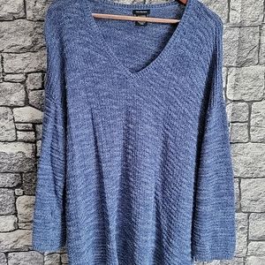 Calvin Klein Womens Blue V Neck Sweater Size XXL